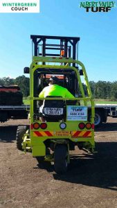 Our new sign on the back of the forklift. Look out for the truck and give Barry a wave